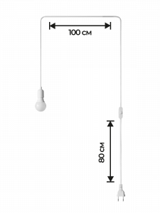 Патрон E27 с проводом и выключателем 1.8м Орбита OT-ELS11 Белый